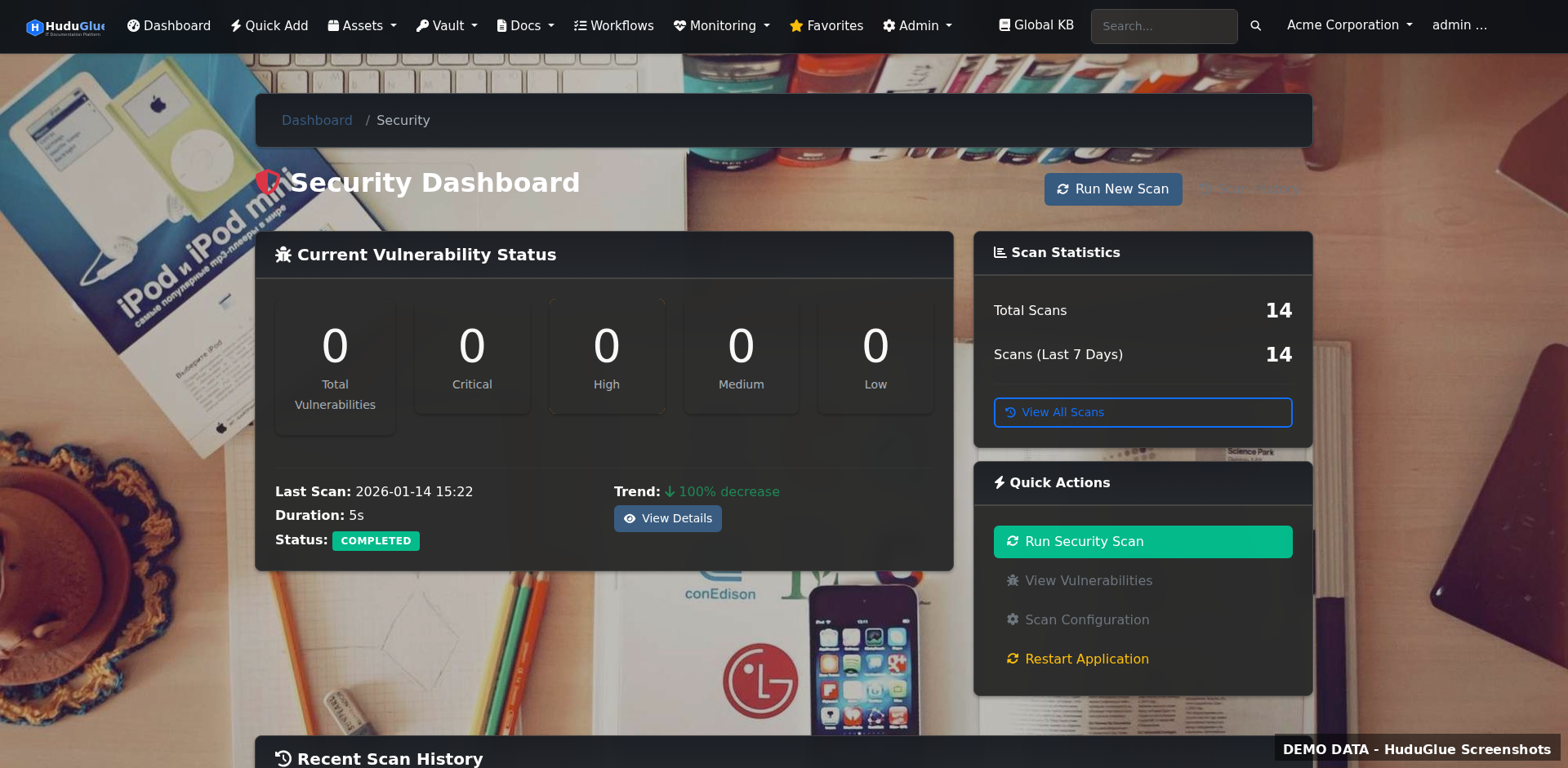 Security dashboard